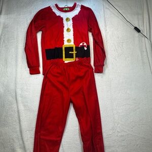Santa Pajamas Youth Size Large Red Christmas 2 piece Long Sleeve